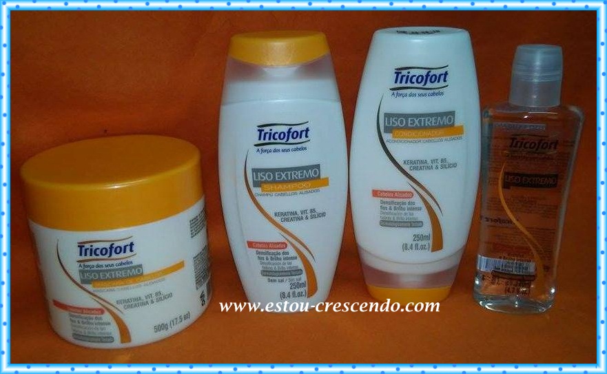 Linha de produtos para cabelos lisos da Tricofort Liso Extremo