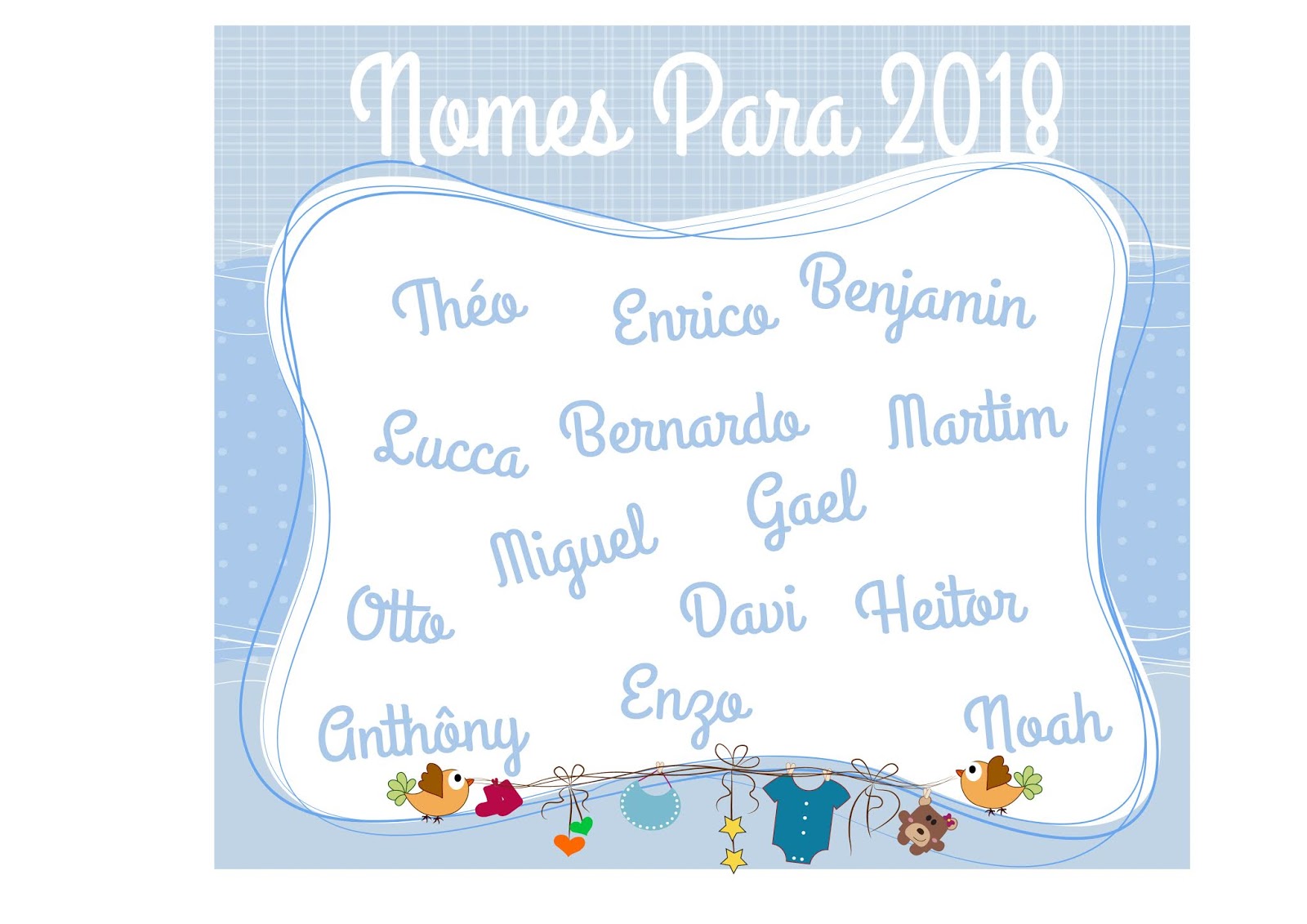 Lista com nomes de bebê que são tendência 